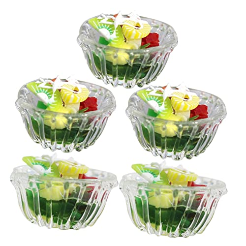 DIKACA 5 Stück Mini Grüner Salat Essen Miniatur Salatschüssel Spielzeug Miniatur Salat Dekor Miniatur Salat Spielzeug Rollenspiel Spielzeug Miniatur Salat Modell Miniatur Dekor von DIKACA