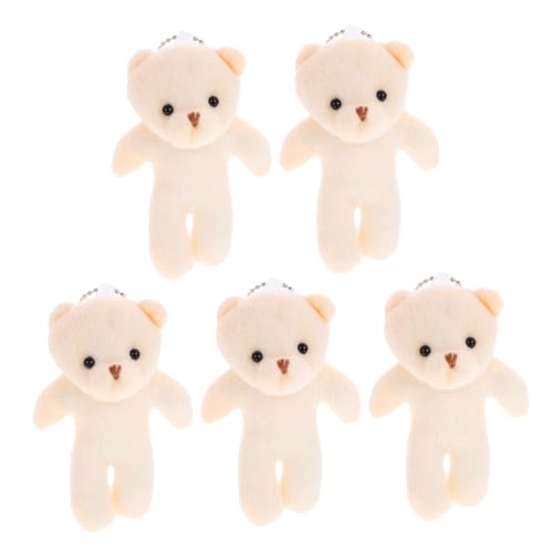 DIKACA Kleines Kuscheltier Kuscheltiere 5er Set Üsch Kleine Bärchen Puppen Schlüsselanhänger Anhänger Deko Tierchen Kawaii Stofftier Charm von DIKACA