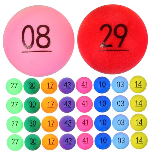 DIKACA 50 Stück Digitaler zweifarbiger Lotterieball Hohle Spielzeugbälle Bunte Pong-Bälle plastikball kunststoffball tischtennisball Aktivitätspartybälle Partyspielbälle pp Colorful von DIKACA