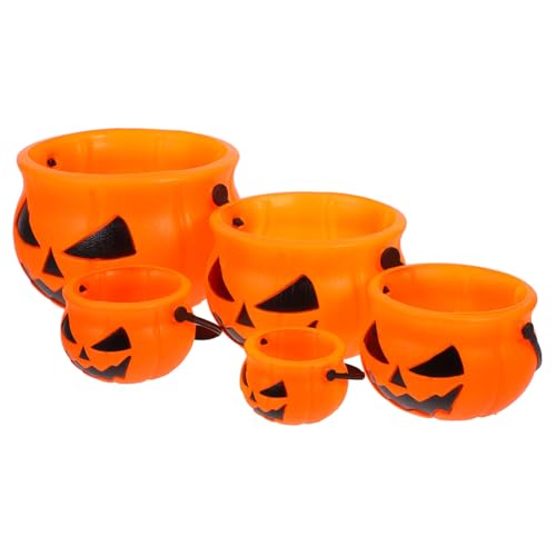 DIKACA 5St Kürbis Eimer Halloween-Süßigkeitskessel kreativer Süßigkeiteneimer Spielzeugkorb Bonbonschale Halloween Party Deko geschenkverpackung Eimer für die Party Süßigkeitenhalter Abs von DIKACA