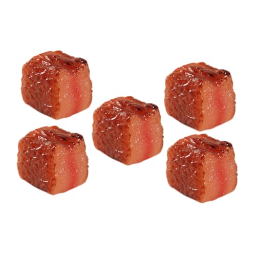 DIKACA 5st Simulierte Rindernuggets Kunstfleischornament Künstliches Brot Zum Ausstellen Steak- Künstliches Gekochtes Essen Gefälschtes Steak- Simuliertes Essen Brown PVC von DIKACA