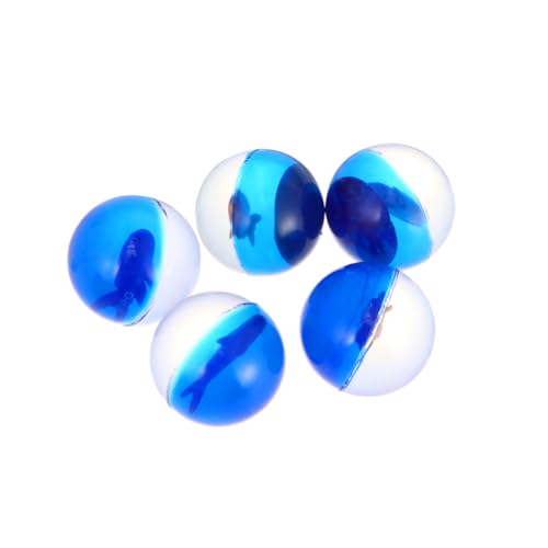 DIKACA 5st Transparenter Ball Springender Ball Aus Gummi Blue von DIKACA