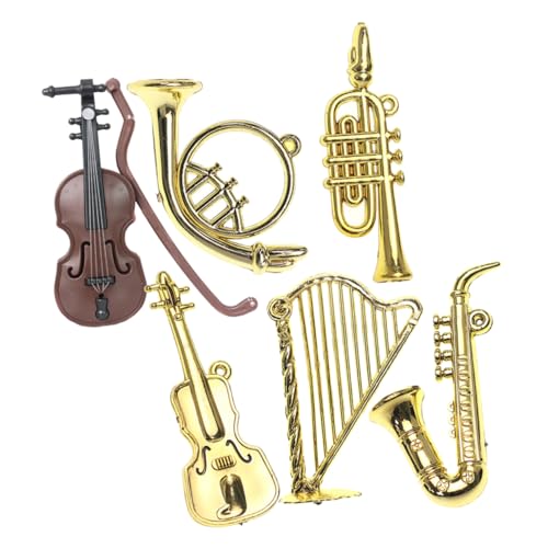 DIKACA 6 Stück Mini Musikinstrument Spielzeug Mini Ornament Mini Hausmöbel Mini Musikinstrument Modell Kleines Instrument Modell Dekoratives Instrument Mini Instrument von DIKACA