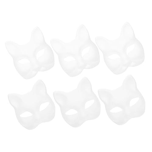 DIKACA 6 Stück Teiliges DIY Tiermasken aus Weißem Papier Unbemalte Katzen und Fuchs Masken zum Bemalen Leichte Bastelblanks für Halloween Party und Maskerade für Kreative Kostüme DIKACA 6 Stück Teiliges DIY Tiermasken aus Weißem Papier Unbemalte Katzen und Fuchs Masken zum Bemalen Leichte Bastelblanks für Halloween Party und Maskerade für Kreative Kostüme von DIKACA