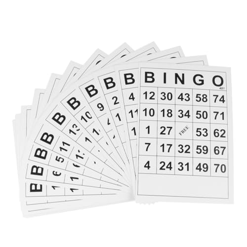 DIKACA 60St Bingo zum Spaß brettspiele gesellschaftsspiele für brettspielr Bingospiel Bingo-Karten Planke für die intellektuelle Entwicklung Bingo-Spielkarte Weiß von DIKACA