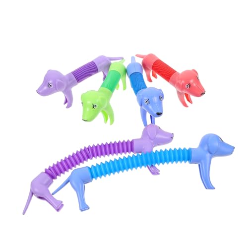 DIKACA Hundekauspielzeug 6er Set Pop Tube Hundespielzeug Interaktives Dehnbares Sensory Toy Für Ideales Partyspielzeug Vielseitig Und Unterhaltsam Mischung Plopper Spielzeug von DIKACA