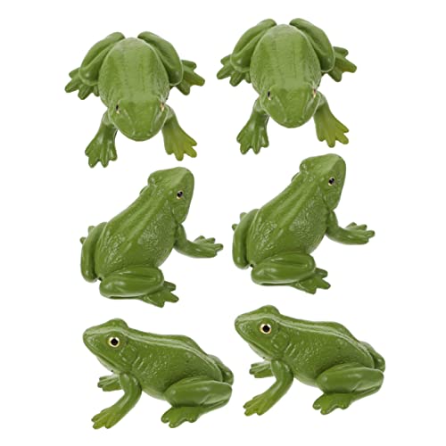 DIKACA 6er Set Realistische Frosch Figuren Miniatur Frosch Modelle Aus Tiermodellspielzeug Für Dekoration Für Miniaturgarten Und Puppenhaus von DIKACA