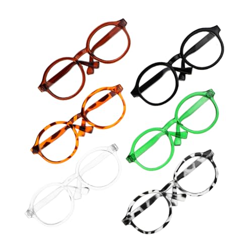 DIKACA 6st Puppenbrille Miniatur-Brille Puppe Verkleidet Brille Kostümzubehör Für Minipuppen Mini-Puppen-Sonnenbrille Mini-Puppen-Brille Lesebrille Für Puppen Katzen-Sonnenbrille Plastik von DIKACA