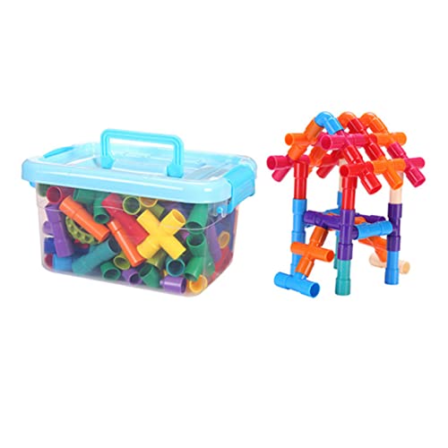 DIKACA 76 Teiliges Rohrbaukasten Für Pädagogisches Puzzle Set Mit Kreatives BAU Und Konstruktionsspielzeug Für Kleinkinder Und Vorschulkinder von DIKACA