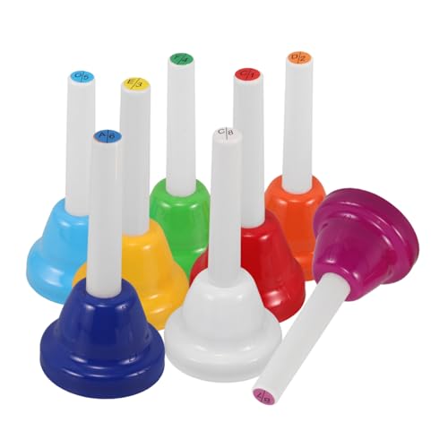 DIKACA 8 Teiliges Handglocken Set Für Bunte Musikspielzeuge Mit 8 Noten Pädagogisches Percussion Instrument Für Kleinkinder Und Vorschulkinder Ideal Für Musikalische Früherziehung von DIKACA