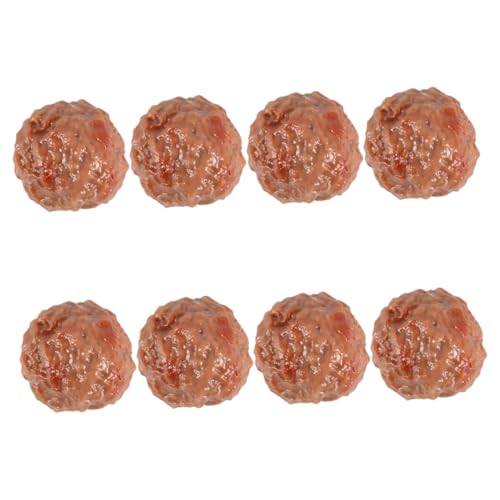 DIKACA 8Pcs Simulierte Rindfleischball Requisiten Fleischbällchen Fake Fleisch Prop Fake Play Food Tun Fleischquellenkünstler Kekse Für Ausstellung Grill Gefälschte Lebensmittel von DIKACA