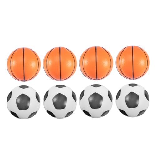 DIKACA 8er Set Stressbälle Für Mini Fußball & Basketball 63mm PU Entspannungsbälle Stressabbau Spielzeuge Weiche Squeeze Bälle Ideal Für Handübungen Und Stressbewältigung von DIKACA