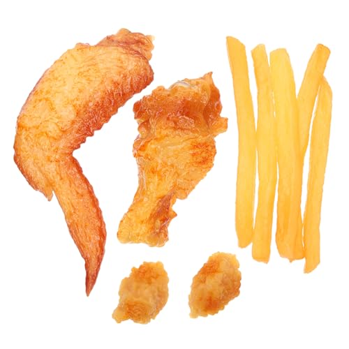 DIKACA 9 Stück Food-Modell Faux Französisch Pommes Frites Künstliches Pommes-Frites- Lebensmittelmodell Gefälschtes Pommes-Frites- Gekocht Küchenspielzeug PVC von DIKACA