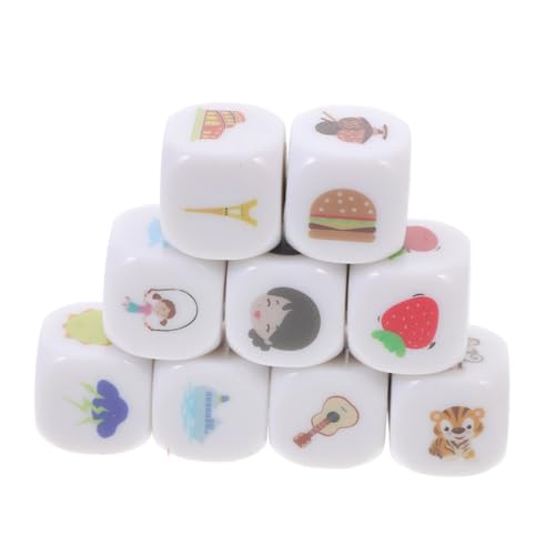 DIKACA 9 Teiliges Puzzlespiel Würfel Multifunktionswürfel Storytelling Spiel The Gathering Dice Expression Big Dice Storytelling Toys Imagination Cube Story Cube Roulette Play Dices von DIKACA