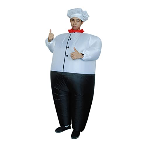 DIKACA Aufblasbarer Kochkostüm Erwachsene Halloween Lustiges Cartoon Fett Koch Design Polyester Leicht Atmungsaktiv Karneval Party Cosplay Overall DIKACA Aufblasbarer Kochkostüm Erwachsene Halloween Lustiges Cartoon Fett Koch Design Polyester Leicht Atmungsaktiv Karneval Party Cosplay Overall von DIKACA