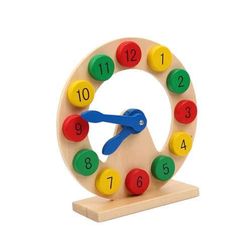 DIKACA Bausteine ​​Uhr Pädagogisches Clocks für Children Toys holzspielsachen spielsachen für DIY bausteine Zahlenbausteine Holzbaustein Hölzern von DIKACA