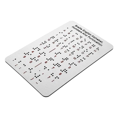 DIKACA Braille-Motherboard Zeichen Braille-lerntafel Haushaltslichtleiste Braille-lernzubehör Blindenschrift Lernen Hängender Spiegel Aufkleber Gadgets Für Blinde Silver Rostfreier Stahl von DIKACA