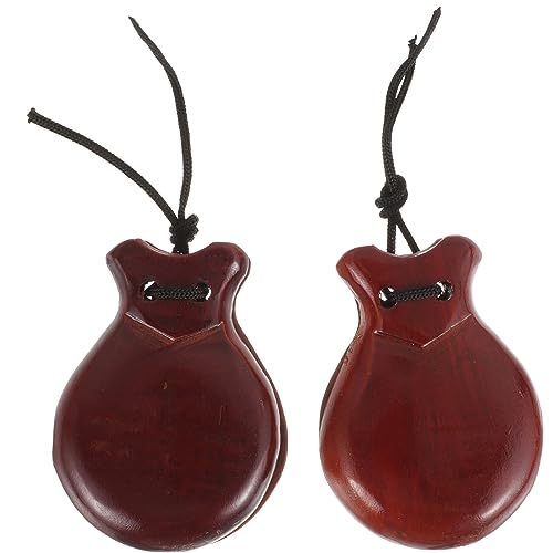 DIKACA Castanets Instrumentenspielzeug Finger Castanets Instrument Spanische Kastagnetten Hölzerne Flamenco Tanz Castanets Instrumente Finger Castanets Fingerkastagnetten mit Schnur von DIKACA