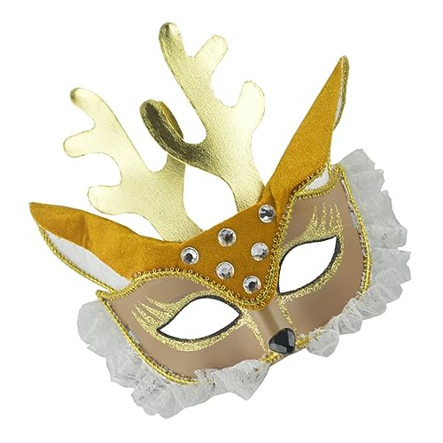 DIKACA Party-maske Venezianische Maske Mit Strasssteinen Hirsch Kostümzubehör Maskenball Masken Maskerade Halloween-nachtclub-maske Halloween-maske Schutzmaske Hase Cosplay Kleidung Frau von DIKACA