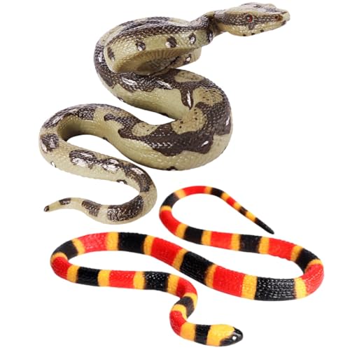 DIKACA Fake Schlangendekor Crawl Snakes Model Realistische Gefälschte Schlangen Gruseliger Streich Tierfigur Gefälschte Schlangenspielzeug Streich Schlangeprop Python Modell Halloween von DIKACA