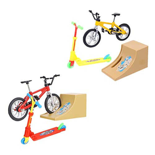 DIKACA Finger Skateboard Und Fingerbike Set 2 Teiliges Rampen Kit Für Fingertip Sport Mini Scooter Und Mountainbike Für Spaßiges Tischspielzeug Mit Rampen Und Fahrzeugen von DIKACA