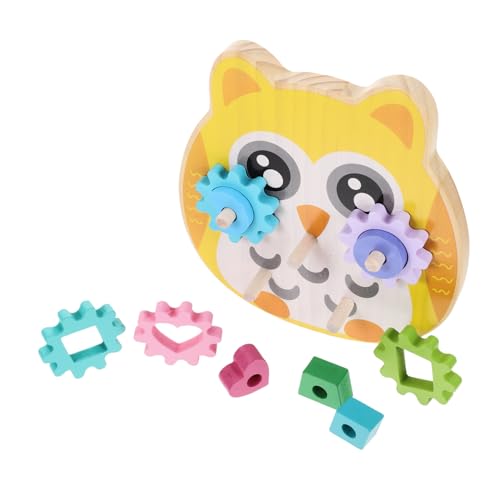 DIKACA Frühes Lernformpuzzle Holzbausteine Montessori Spielzeug für Kleinkinder Puzzles Eulenform Sortierung Formpuzzle für Baby Kleinkind Lernen Holzblöcke Passende Ausrüstung Spiel von DIKACA