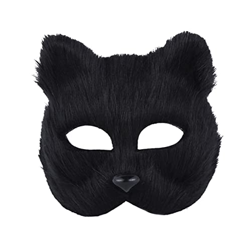 DIKACA Fuchsmaske Für Halloween Kreative Cosplay Maske Schwarz Für Maskenball Und Kostümparty Tierische Performance Requisiten Für Erwachsene von DIKACA