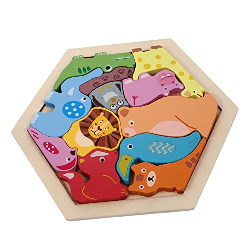 DIKACA Geometrisches Holzpuzzle Für Tierdesign Intelligenzförderndes Für Kleinkinder 6 Teile Cartoon Tierpuzzle Ideales Lernspielzeug Für Die Frühe Kindheit von DIKACA