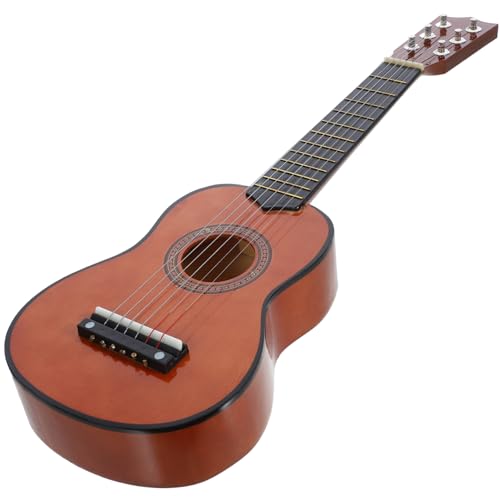 DIKACA Kinder Spielzeug Gitarre Holzgitarre Für Frühe Musikalische Bildung Akustisches Musikinstrument Für Pädagogisches Kaffee Farbe Musikinstrumente Holzspielzeug von DIKACA