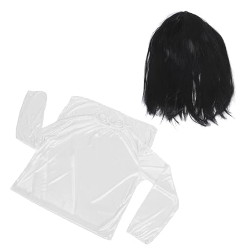 DIKACA Halloween Damen Kostüm Weiße Gruselige Geisterbraut Kleidung mit Schwarzer Perücke Horror Zombie Anzug für Party Karneval und Cosplay DIKACA Halloween Damen Kostüm Weiße Gruselige Geisterbraut Kleidung mit Schwarzer Perücke Horror Zombie Anzug für Party Karneval und Cosplay von DIKACA