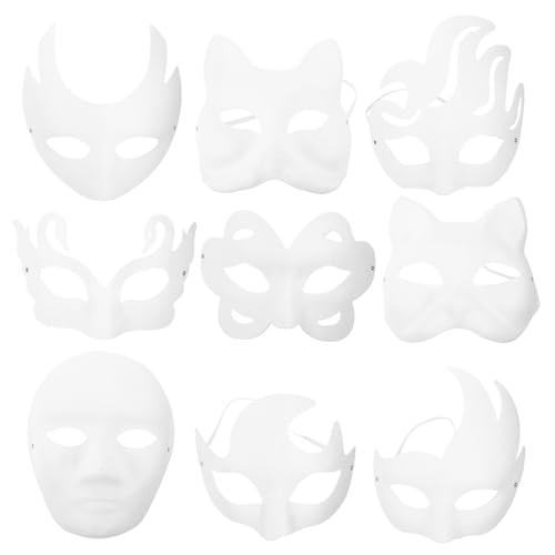 DIKACA Halloween Requisiten Vollgesichtsmasken Halloween Requisiten Leere Halloween Maskenmasken Handbemalte Einfache Einfache Masken Einfache Halloween Masken Maskenmasken Masken von DIKACA