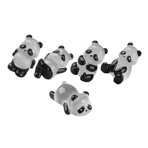 DIKACA Harzdekore Miniatur Panda Pandas die im Dunkeln Leuchten Leuchtende Mikrolandschafts Panda Dekore Miniatur Tierstatuen Miniatur Panda Figuren Winziges Harztier für Mikro von DIKACA