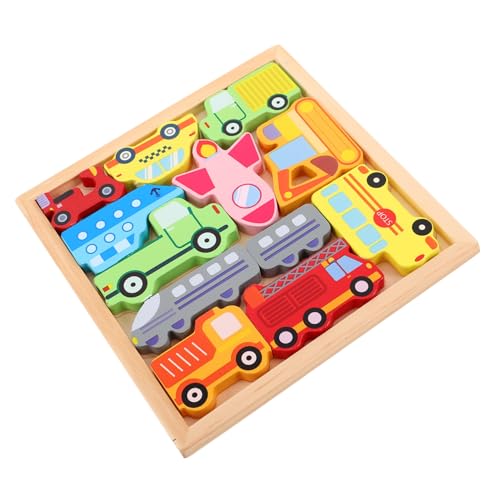 DIKACA Holzpuzzle Für Kleinkinder Kreatives Transportmittel Puzzle Für Vorschulkinder Ideales Zur Frühen Von Kognitiven Fähigkeiten Und Hand Augen Koordination 5 Teiliges von DIKACA