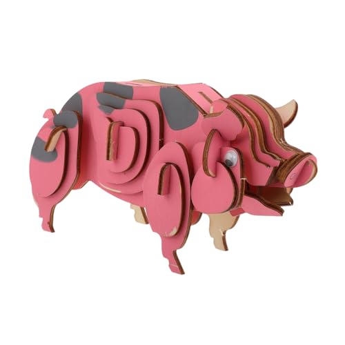 DIKACA Holzpuzzle Puzzles Welpenspielzeug Holz Schreibtischpuzzle Bausätze Für Schweine Pädagogisches Holzspielzeug Holzschweinmodelle Pädagogisches Schweinepuzzle Schweinemodellbausätze von DIKACA