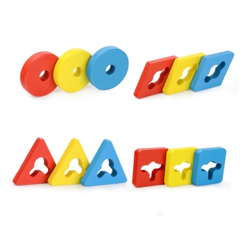 DIKACA Holzspielzeug Für 1 Set Von Pädagogischen Geometrischen Puzzle Matching Games Für Kleinkinder Lernblöcke Für Frühkindliche Bildung Stapelbare Bausteine von DIKACA