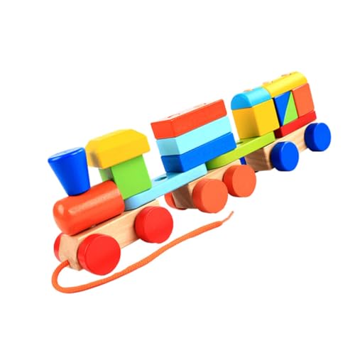 DIKACA Holzspielzeug Für Kleinkinder 1PC Bunte Ziehspielzeug Lokomotive Lernspielzeug Für Kleinkinder Bildungsförderndes Ideal Für Babys Und Kleinkinder Fördert Die Motorischen von DIKACA