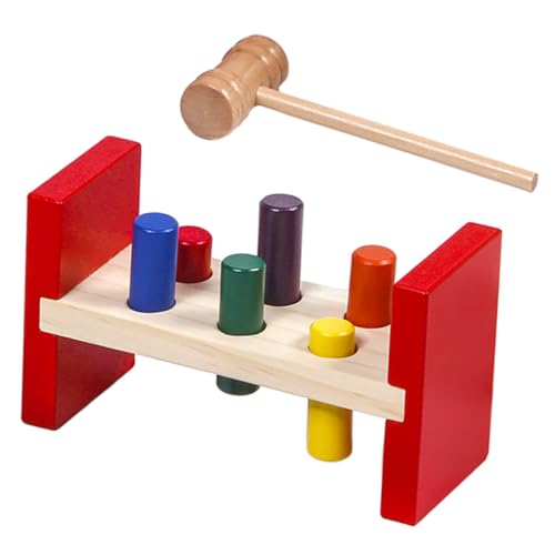 DIKACA Holzspielzeug Set Für Early Education Pounding Toy Mit Holzhammer Zur Farberkennung Robustes Lernspielzeug Für Kleinkinder Und Vorschulkinder von DIKACA