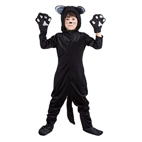 DIKACA Katzenkostüm S Lustiges Halloween Roleplay Outfit Tier Design Robust Angenehm Für Karneval Fasching Party Jungen Mädchen DIKACA Katzenkostüm S Lustiges Halloween Roleplay Outfit Tier Design Robust Angenehm Für Karneval Fasching Party Jungen Mädchen von DIKACA