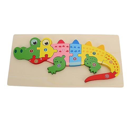 DIKACA Kognitives Dreidimensionales Puzzle Bodenpuzzle Teppiche Monster Formen Puzzle Junge Bausteine ​​für Dinosaurier- Kinderspielzeug Krokodil Hölzern von DIKACA