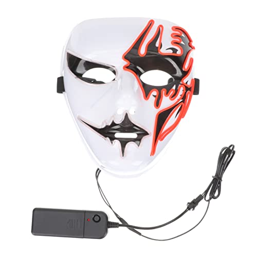 DIKACA Leuchtende Maske Für Kostümpartys LED Cosplay Maske Für Halloween Bühnenauftritte Und Verkleidung Zweifarbige + Handgezeichnete Party Maske von DIKACA