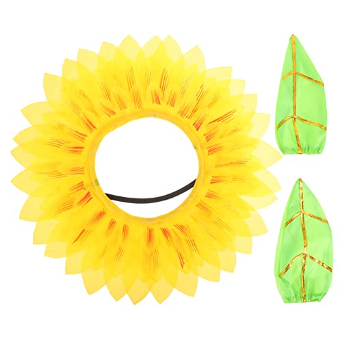 DIKACA Lustige Kopfbedeckung Kinder Sonnenblumenkostüm Sonnenblumenkopfbedeckung Stirnband Foto Requisiten Lustiges Stirnband Sonnenkostüm Sonnenblumenkostüm Kopfbedeckung Gelbe von DIKACA