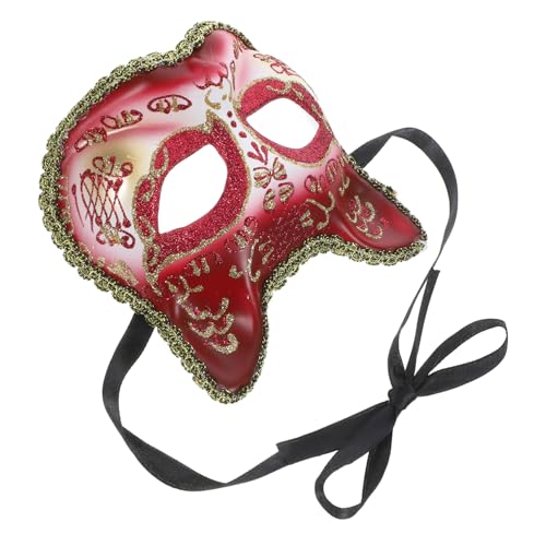 DIKACA Maske Cosplay Dekorative Katze Maskerade Katzenkopf Halloween Katze Cosplay Halloween Kostüme Halloween Partybevorzugung Partyversorgung Halloween Kostümzubehör Roter von DIKACA