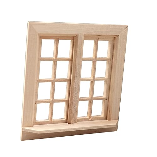 DIKACA Mini Fenstermodell Aus Unbehandeltem Dekorative Mini Hausverzierung Für Puppenhäuser Handgefertigtes Miniaturfenster Rustikaler Look Ideal Für Kreative Bastelprojekte von DIKACA