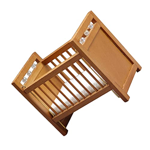 DIKACA Miniatur Möbel Set Babyhaus Miniatur Puppenhaus Bett Set Dekoratives Mini Öbel Modell Mit Weißem Matratze Ideal Für Kinderzimmer Und Puppenhaus Zubehör Mini House Accessory von DIKACA