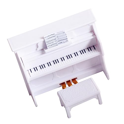 DIKACA Mini Klavier Set Mit Hocker Dekoratives Klavier Für Szenenaufnahmen Und Stilvolle Mini Hausdekoration Ideal Oder Sammlerstück von DIKACA