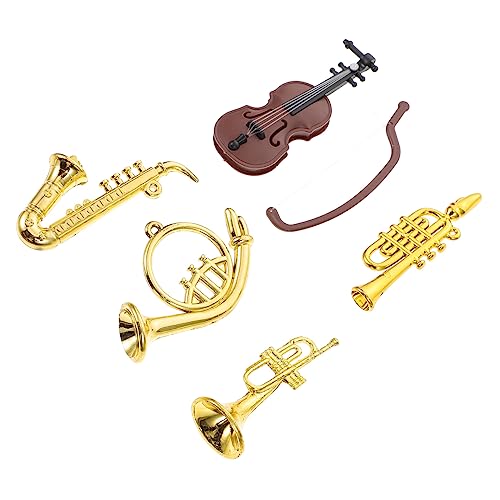 DIKACA Mini Musikinstrumente Modell Mini Violine Mini Saxophon Und Mini Trompete Für Puppenhaus Dekoration Zubehör Für Kreative Gestaltung Und Sammler von DIKACA