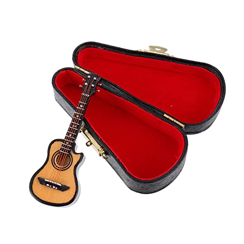 DIKACA Miniatur E Gitarre Modell Mit Ständer Dekoartikel Für Schreibtisch Und Sammler Exquisites Musikinstrument Ornament Set von DIKACA