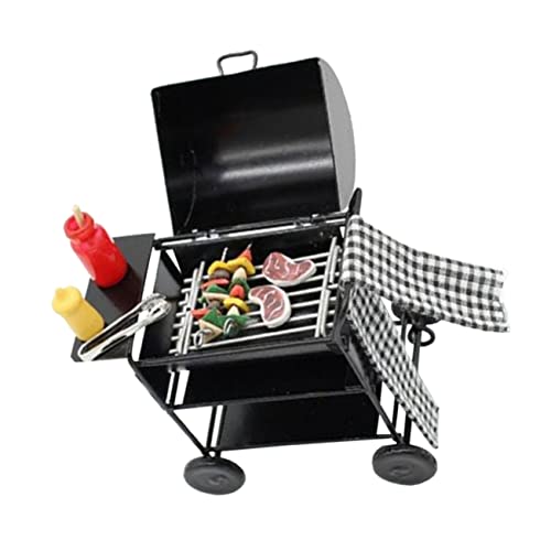 DIKACA 1:12 Miniatur-grillauto Und Mädchen-lerngrillspielset Spielzeug Für Das Puppenhaus von DIKACA