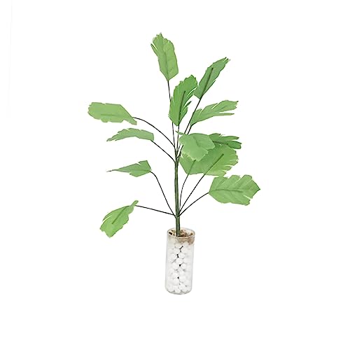 DIKACA Miniatur Grün Bananenbaum Für Puppenhäuser Dekorative Topfpflanze Miniaturgröße 15 x 4 cm Für Gartenlandschaften Bastelsets Und Kreative Gestaltung Ideal Für Kleine Gärten von DIKACA