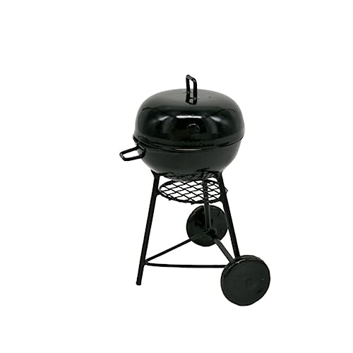 DIKACA Miniatur-Grill zu öffnende Abdeckung Metall-Grill-Ornament Mini-Grillrost Camping-Layout Requisite Foto-Layout Eisen-Ornamente Schwarz für World von DIKACA